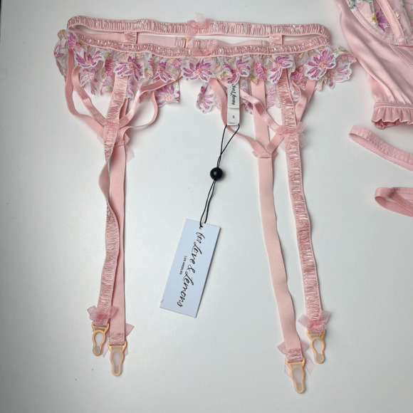 For Love & Lemons April Bloom Floral Lace Garter Belt - Picture 4 of 5